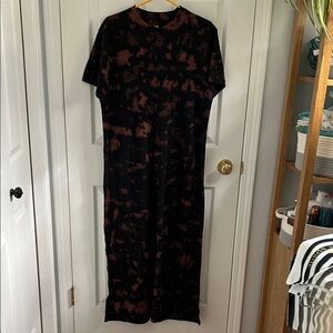 Twik Black and Brown Tie-Dye Maxi Dress